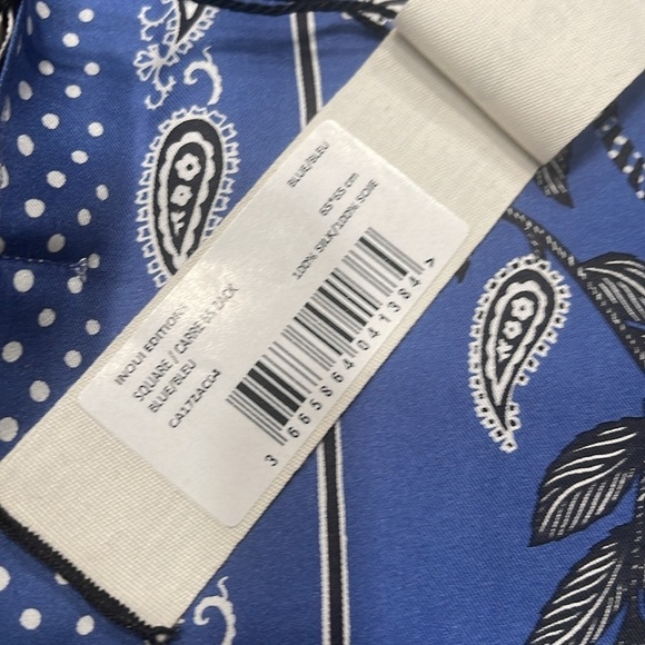 Inoui Editions Zack Zebra 100 % Silk Scarf Blue - Picture 9 of 13